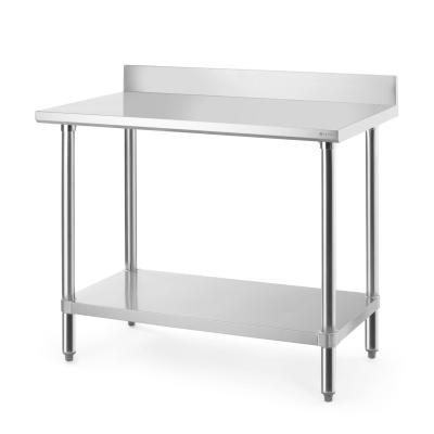 Pracovní stůl se zadním panelem, HENDI, Budget Line, 1000x600x(H)950mm | 817568
